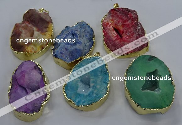 NGP3762 30*40mm - 40*50mm freeform druzy agate pendants