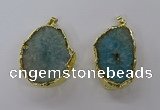 NGP3767 25*35mm - 35*40mm freeform druzy agate pendants