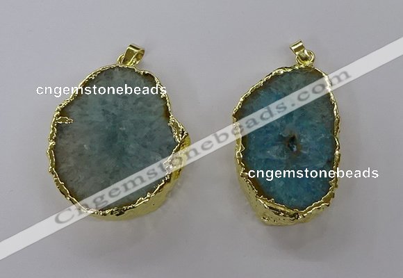 NGP3767 25*35mm - 35*40mm freeform druzy agate pendants