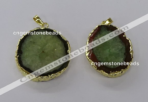 NGP3768 25*35mm - 35*40mm freeform druzy agate pendants