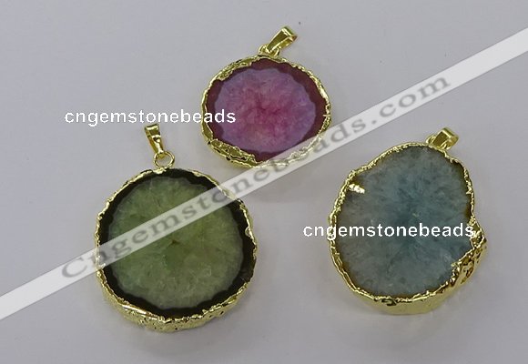 NGP3771 25*35mm - 35*40mm freeform druzy agate pendants