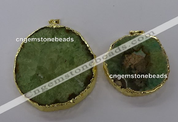 NGP3777 45*50mm - 55*60mm freeform druzy agate pendants