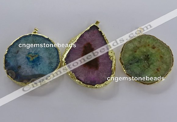 NGP3779 45*50mm - 55*60mm freeform druzy agate pendants