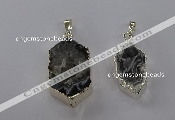 NGP3789 15*25mm - 20*35mm freeform druzy agate pendants