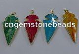 NGP3808 25*50mm - 28*55mm arrowhead agate gemstone pendants