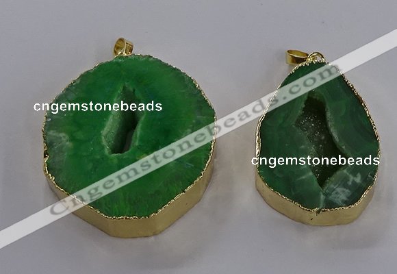 NGP3826 30*40mm - 40*50mm freeform druzy agate pendants