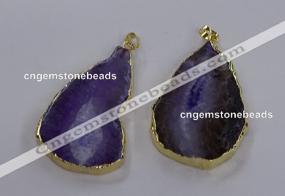 NGP3843 25*65mm - 35*70mm freeform agate gemstone pendants