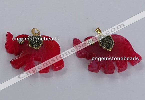 NGP3863 30*45mm - 35*50mm elephant agate pendants wholesale