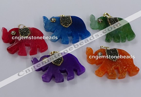 NGP3868 30*45mm - 35*50mm elephant agate pendants wholesale