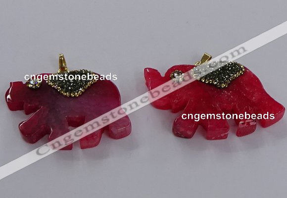 NGP3873 30*45mm - 35*50mm elephant agate gemstone pendants