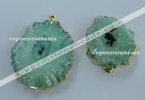 NGP3895 35*45mm - 50*60mm freeform druzy agate pendants