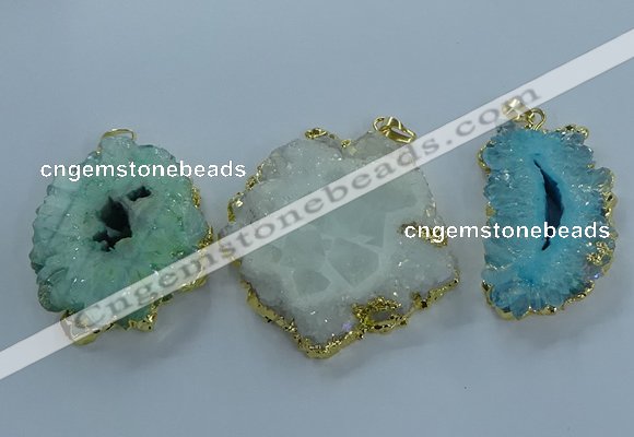 NGP3897 35*45mm - 50*60mm freeform druzy agate pendants