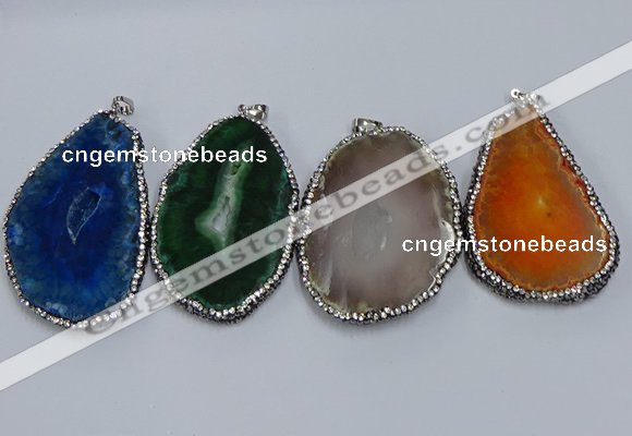 NGP3916 45*60mm - 55*65mm freeform druzy agate pendants wholesale
