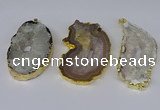 NGP3922 35*50mm - 45*65mm freeform druzy agate pendants wholesale