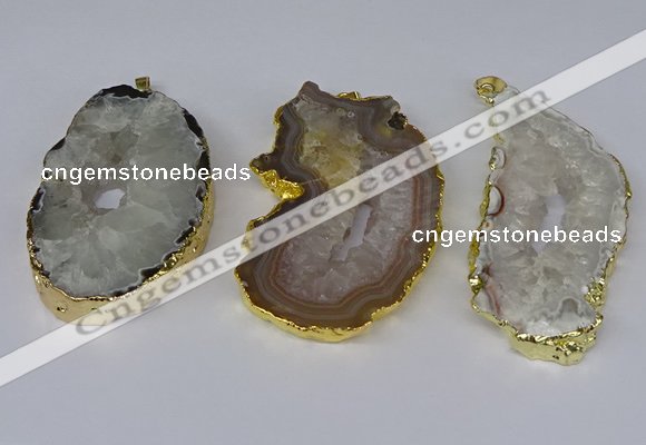 NGP3922 35*50mm - 45*65mm freeform druzy agate pendants wholesale