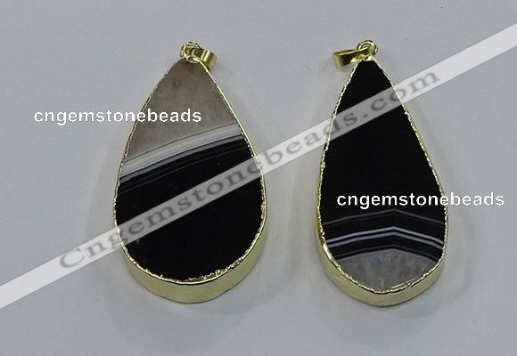 NGP3926 25*50mm - 30*55mm flat teardrop druzy agate pendants