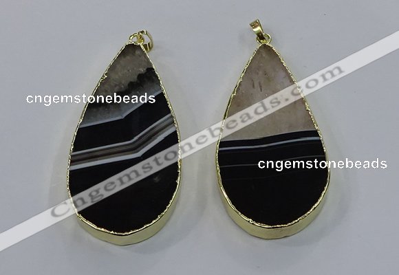 NGP3927 35*65mm - 40*70mm flat teardrop druzy agate pendants