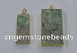 NGP3930 20*45mm - 30*60mm rectangle green gemstone pendants