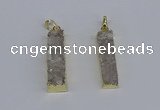 NGP3940 10*35mm - 12*30mm rectangle druzy agate pendants wholesale