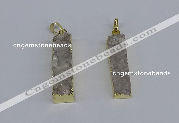 NGP3940 10*35mm - 12*30mm rectangle druzy agate pendants wholesale