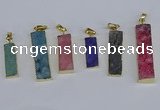 NGP3950 10*25mm - 12*45mm rectangle druzy agate pendants wholesale