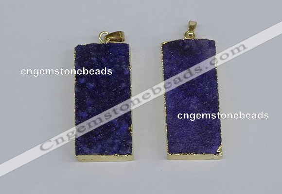 NGP3954 20*50mm - 25*45mm rectangle druzy agate gemstone pendants