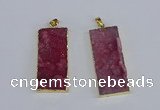 NGP3955 20*50mm - 25*45mm rectangle druzy agate gemstone pendants