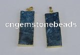 NGP3956 20*50mm - 25*45mm rectangle druzy agate gemstone pendants