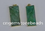 NGP3957 20*50mm - 25*45mm rectangle druzy agate gemstone pendants