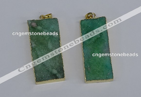 NGP3957 20*50mm - 25*45mm rectangle druzy agate gemstone pendants