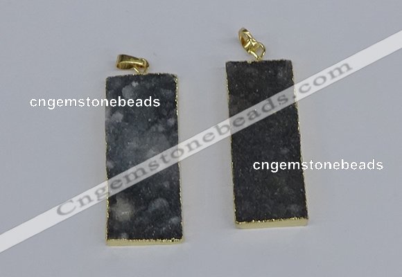 NGP3959 20*50mm - 25*45mm rectangle druzy agate gemstone pendants