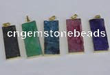 NGP3960 20*50mm - 25*45mm rectangle druzy agate gemstone pendants