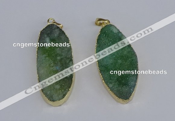 NGP3967 22*45mm - 25*50mm oval druzy agate pendants wholesale