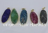 NGP3970 22*45mm - 25*50mm oval druzy agate pendants wholesale