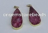 NGP3975 20*40mm - 25*50mm flat teardrop druzy agate pendants