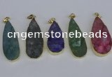 NGP3980 20*40mm - 25*50mm flat teardrop druzy agate pendants