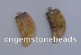 NGP4001 15*30mm - 16*35mm horn druzy quartz gemstone pendants