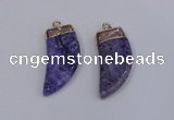 NGP4002 15*30mm - 16*35mm horn druzy quartz gemstone pendants