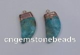 NGP4004 15*30mm - 16*35mm horn druzy quartz gemstone pendants