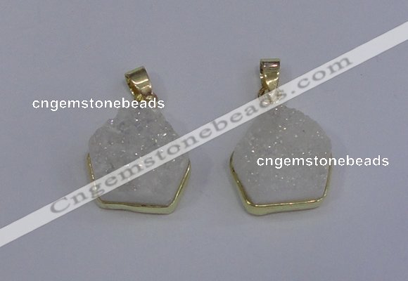 NGP4008 15*16mm freeform druzy quartz gemstone pendants