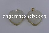 NGP4021 20*20mm heart druzy quartz gemstone pendants