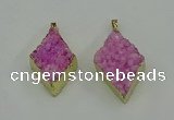 NGP4076 25*35mm - 28*40mm diamond druzy quartz pendants