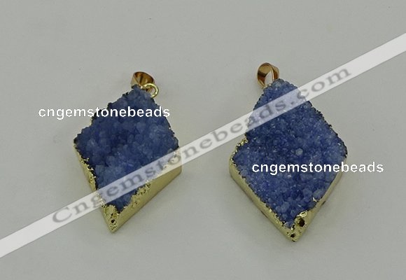 NGP4078 25*35mm - 28*40mm diamond druzy quartz pendants