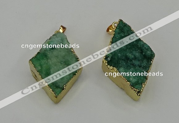 NGP4079 25*35mm - 28*40mm diamond druzy quartz pendants