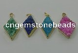 NGP4080 25*35mm - 28*40mm diamond druzy quartz pendants