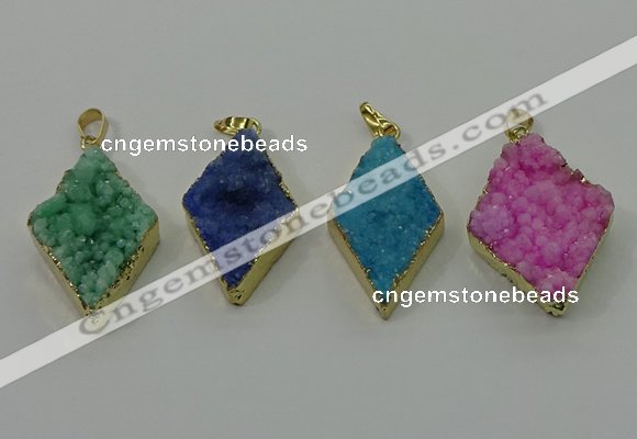 NGP4080 25*35mm - 28*40mm diamond druzy quartz pendants