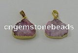 NGP4084 18*22mm - 20*24mm flat teardrop druzy quartz pendants