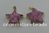 NGP4093 30*32mm - 32*35mm star druzy quartz pendants wholesale