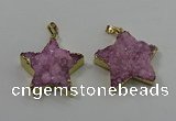 NGP4093 30*32mm - 32*35mm star druzy quartz pendants wholesale