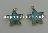 NGP4094 30*32mm - 32*35mm star druzy quartz pendants wholesale